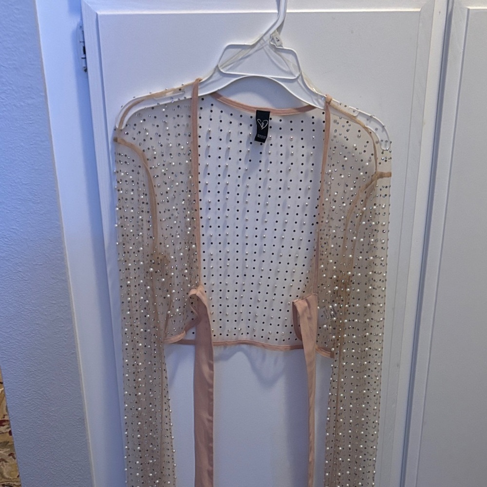 Sheer Beaded Crop Top